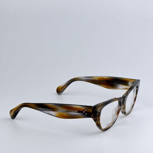 Celine CL50040I 055 BRAND NEW Eyeglasses Striped Blue Brown Havana Women Cat Eye - Picture 6 of 10